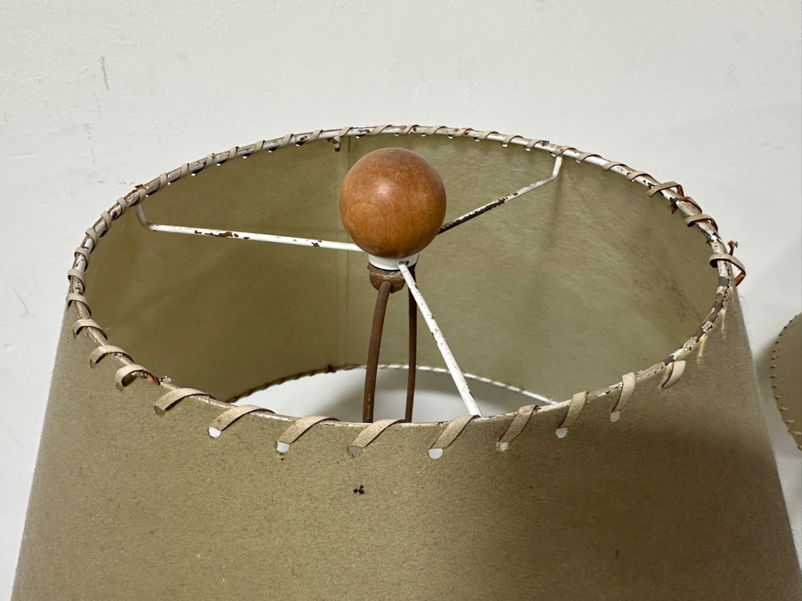 Pair Of Heavy Solid Spanish Style Wrought Iron Floor Lamps With Tripod Bases 69'H [Photo 11]