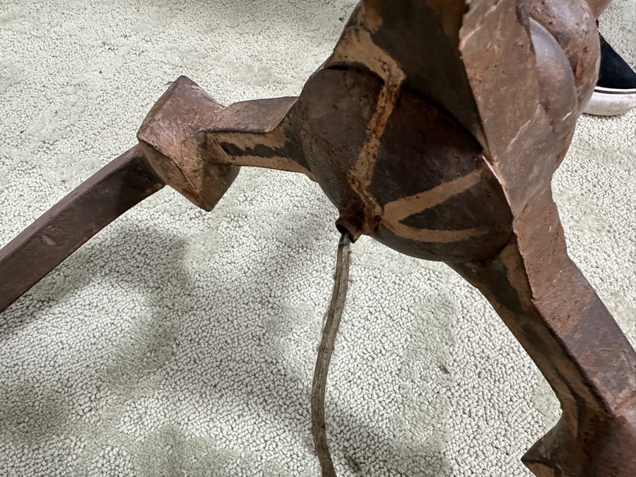 Pair Of Heavy Solid Spanish Style Wrought Iron Floor Lamps With Tripod Bases 69'H [Photo 12]