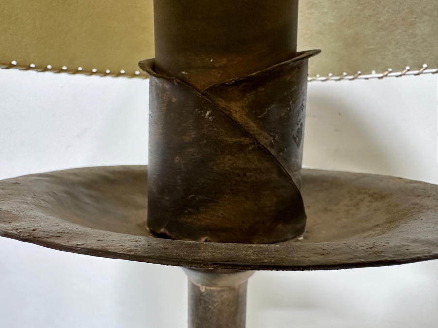 Pair Of Heavy Solid Spanish Style Wrought Iron Floor Lamps With Tripod Bases 69'H [Photo 6]