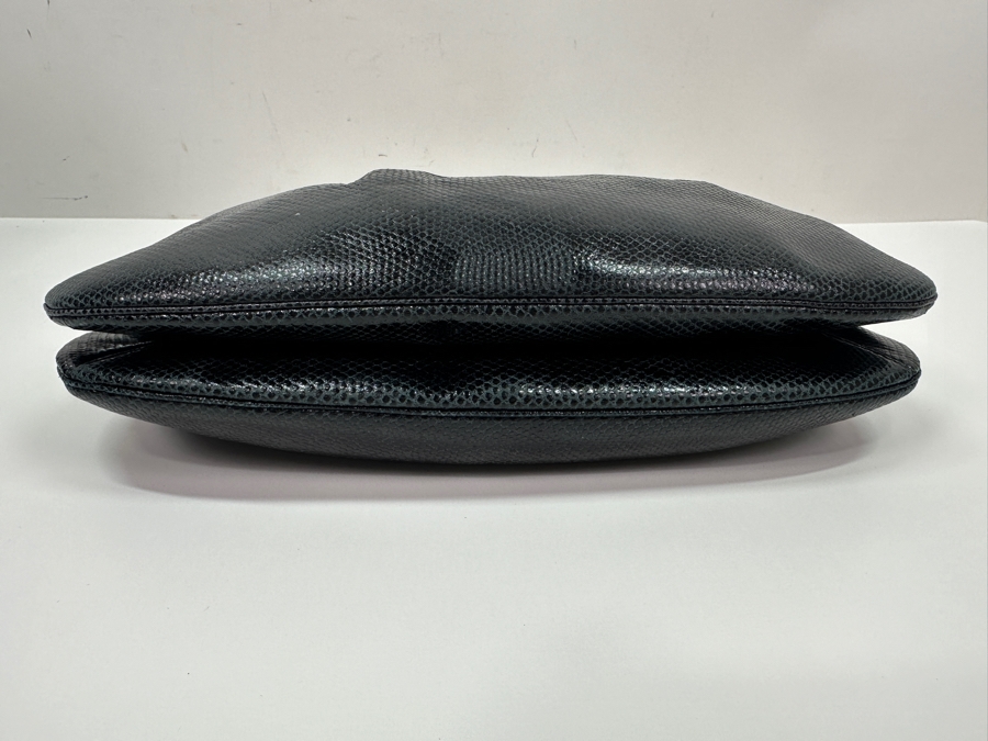 Vintage Judith Leiber Reptile Leather Handbag With Comb And Mirror Plus The Original Dust Bag And Original Judith Leiber Box [Photo 5]