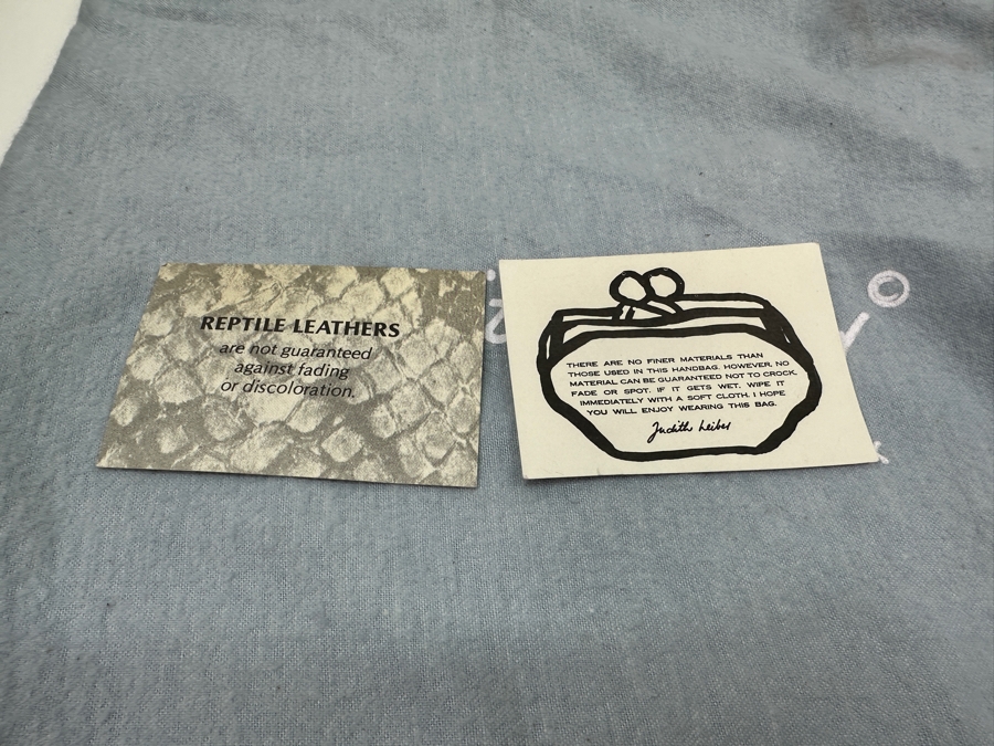 Vintage Judith Leiber Reptile Leather Handbag With Comb And Mirror Plus The Original Dust Bag And Original Judith Leiber Box [Photo 8]