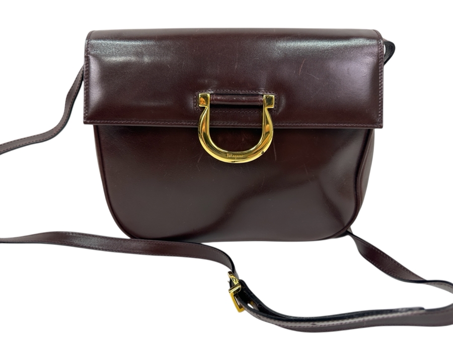 Salvatore Ferragamo Leather Handbag Made In Italy Estimate $200