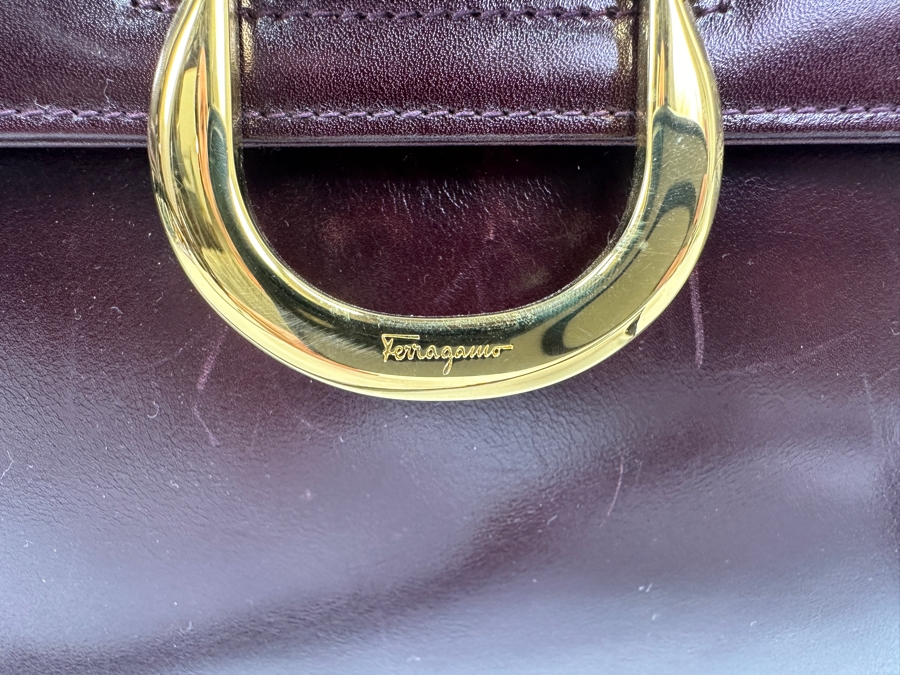 Salvatore Ferragamo Leather Handbag Made In Italy Estimate $200 [Photo 8]