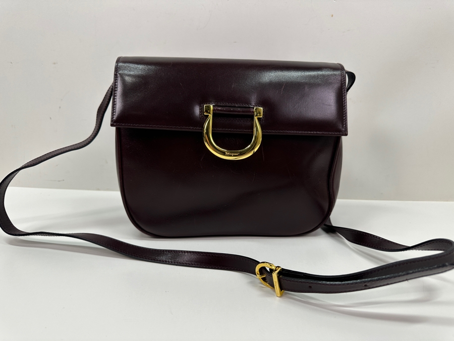 Salvatore Ferragamo Leather Handbag Made In Italy Estimate $200 [Photo 6]