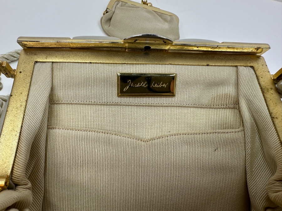 Vintage Judith Leiber Quilted Leather Should Handbag With Change Purse And Original Judith Leiber Dust Bag [Photo 5]