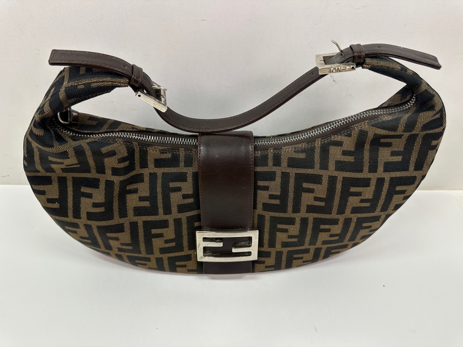 Fendi Brown FF Canvas Shoulder Bag Estimate $1,000 [Photo 4]