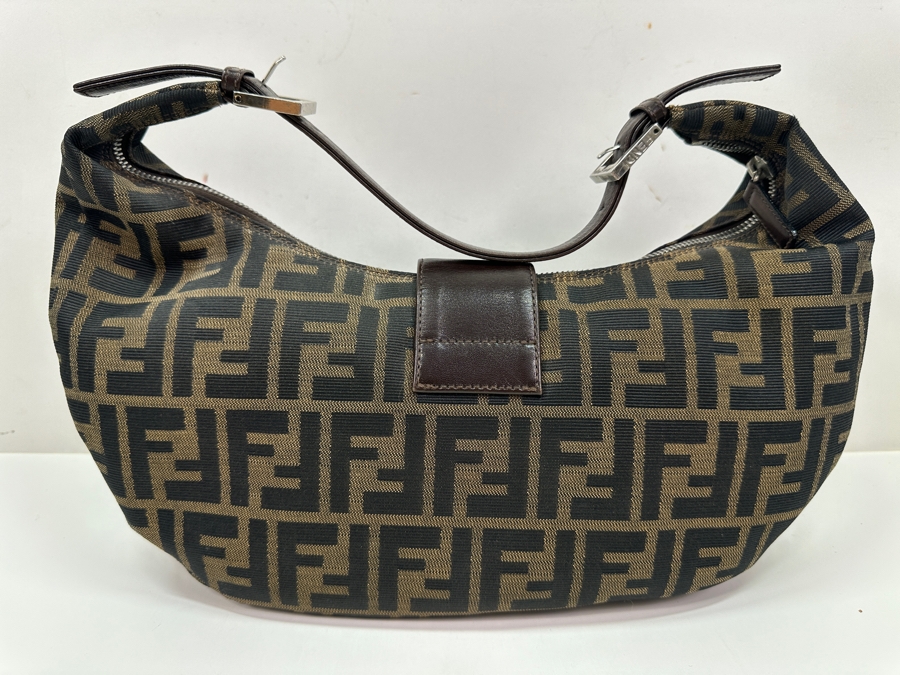 Fendi Brown FF Canvas Shoulder Bag Estimate $1,000 [Photo 5]