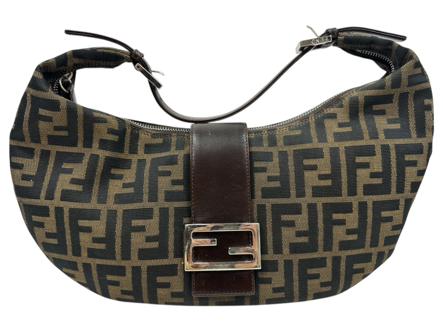 Fendi Brown FF Canvas Shoulder Bag Estimate $1,000