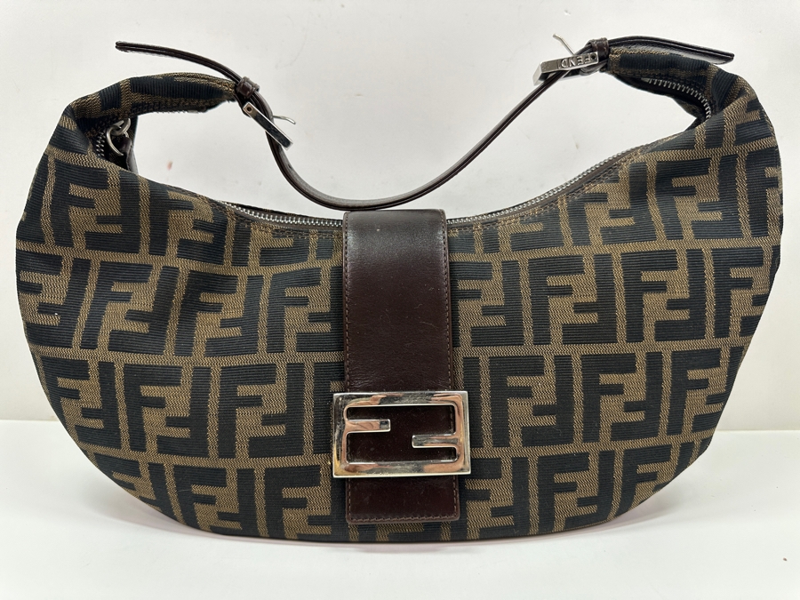 Fendi Brown FF Canvas Shoulder Bag Estimate $1,000 [Photo 2]