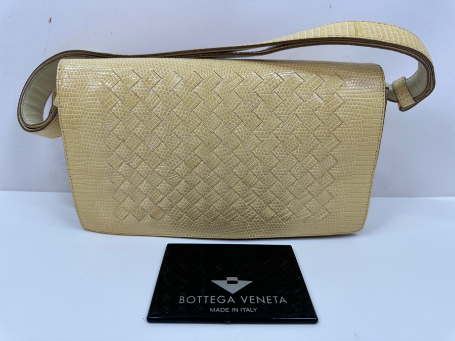 Bottega Veneta Woven Leather Handbag With Mirror Made In Italy Retails $3,500 [Photo 3]