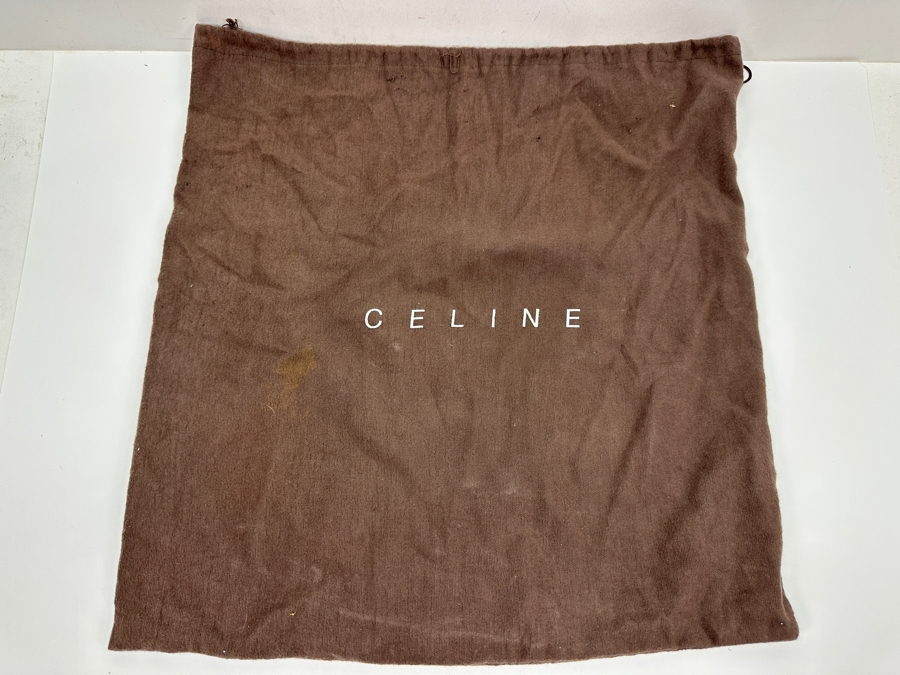 Vintage 1999 Celine Paris Double Flap Tote Handbag With Original Dust Bag Estimate $750 [Photo 15]