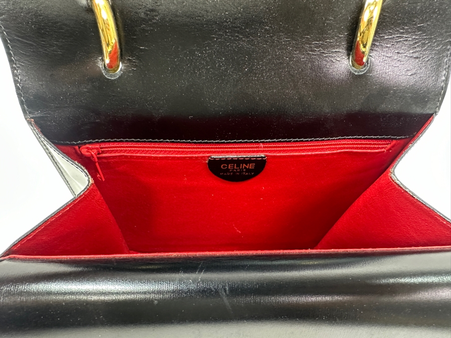 Vintage 1999 Celine Paris Double Flap Tote Handbag With Original Dust Bag Estimate $750 [Photo 11]