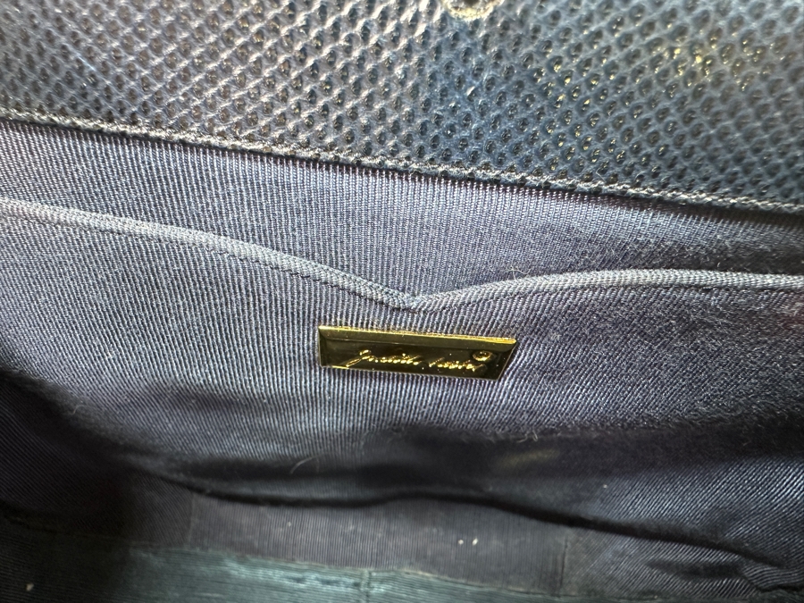 Vintage Judith Leiber Reptile Leather Handbag With Comb, Mirror And Change Purse Plus The Original Dust Bag [Photo 10]