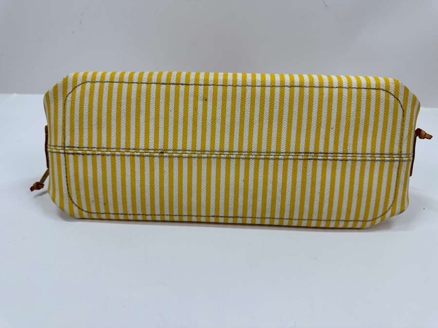Vintage Dooney & Bourke Yellow And White Striped Tassel Tote Handbag Estimate $80 [Photo 7]