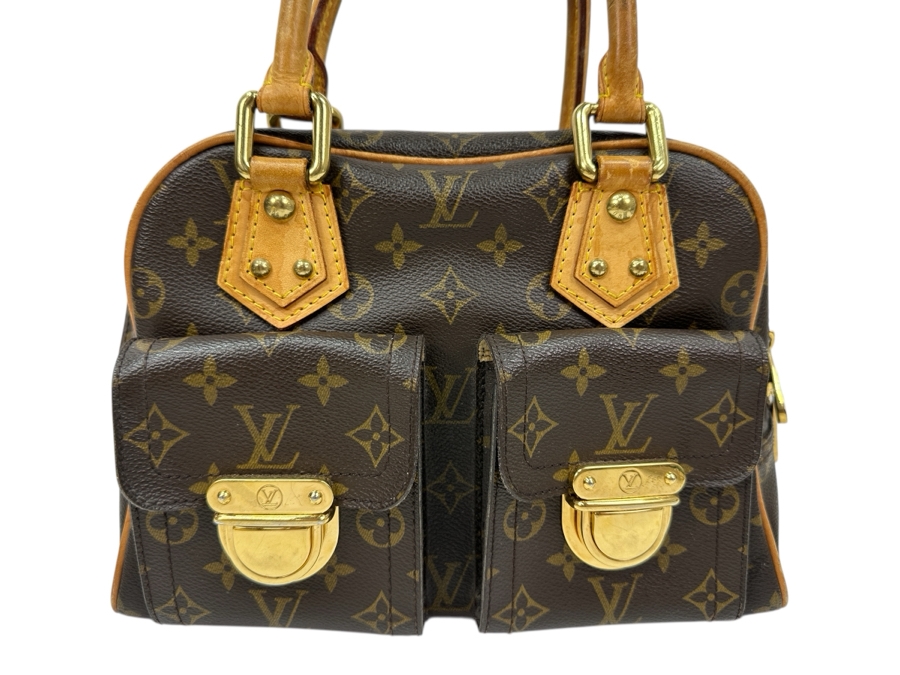 Vintage Louis Vuitton Monogram Manhattan PM Handbag With Original Dust Bag Estimate $1,000