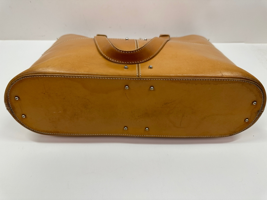 Vintage J. P. Tod's Studded Leather Tote Handbag With Original Dust Bag Estimate $150 [Photo 7]