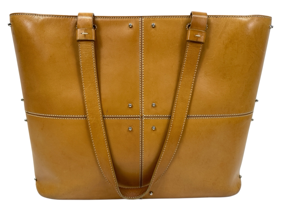Vintage J. P. Tod's Studded Leather Tote Handbag With Original Dust Bag Estimate $150