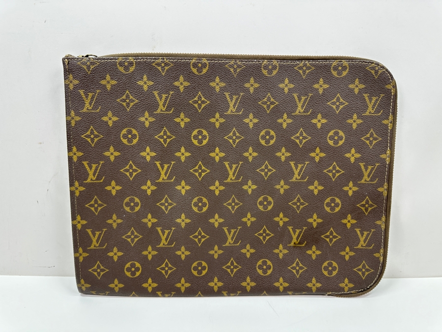 Vintage Louis Vuitton Monogram Canvas Poche Documents Laptop Case Estimate $550 [Photo 2]