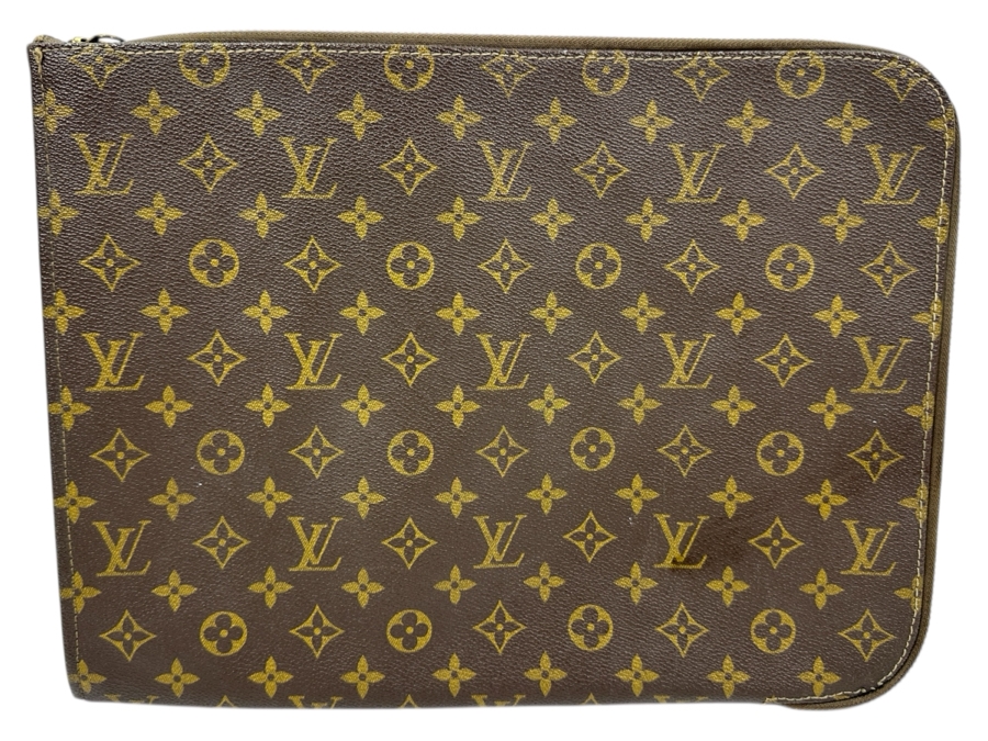 Vintage Louis Vuitton Monogram Canvas Poche Documents Laptop Case Estimate $550