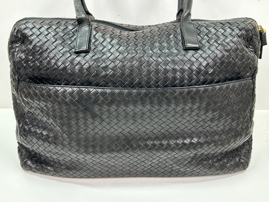 Large Bottega Veneta Woven Leather Tote Handbag Made In Italy With Original Dust Bag Like New With Tags Estimate $3,000 [Photo 6]