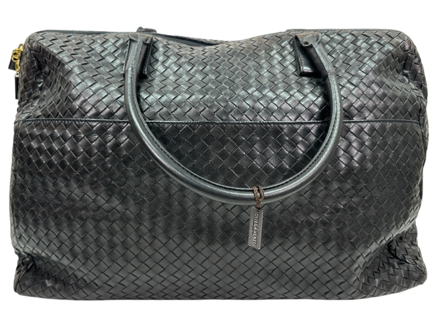 Large Bottega Veneta Woven Leather Tote Handbag Made In Italy With Original Dust Bag Like New With Tags Estimate $3,000
