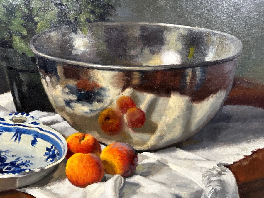 Just Added - Gregory Hull (B. 1950, American) Original Still Life Oil Painting On Canvas Titled “Summer Reflections” 40 X 30 Framed 45.5 X 36 Estimate $2,000-$3,000 [Photo 8]