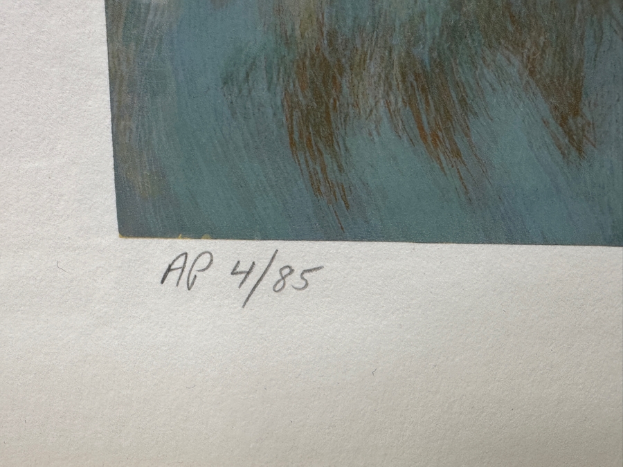 Just Added - Don Hatfield Limited Edition Artist Signed Serigraph Titled “Playing At The Shore” Artist Proof Numbered AP 4 Of 85 25 X 27.5 Framed 37.5 X 40 [Photo 9]