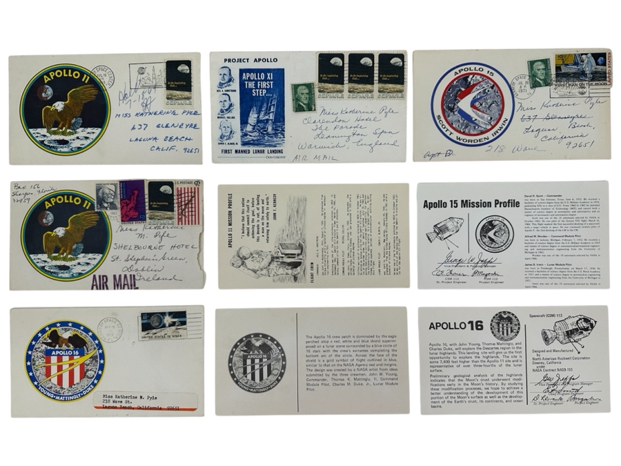 Just Added - (5) Vintage 1960s / 70s First Day Cover Stamps NASA Space Exploration Man On Moon Landing From (3) 1969 Apollo 11, (1) 1971 Apollo 15 & (1) 1972 Apollo 16