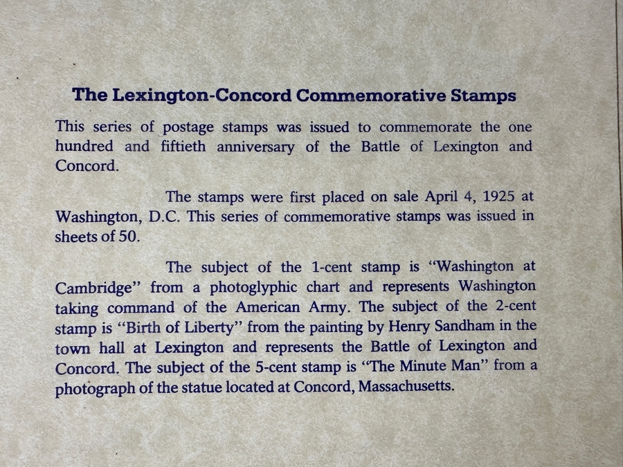 Just Added - Pair Of Mint United States 1925 Lexington-Concord Commemorative Postage Stamps: One Cent Stamp And Two Cent Stamp [Photo 7]