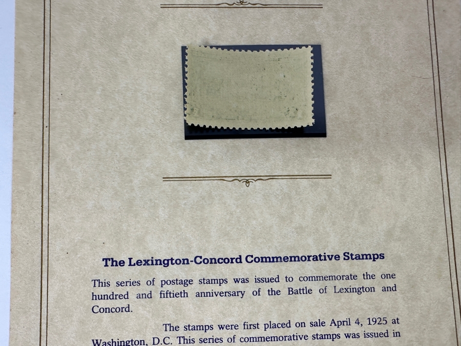 Just Added - Pair Of Mint United States 1925 Lexington-Concord Commemorative Postage Stamps: One Cent Stamp And Two Cent Stamp [Photo 10]