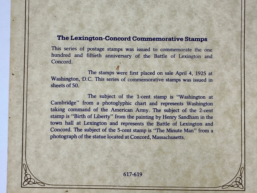 Just Added - Pair Of Mint United States 1925 Lexington-Concord Commemorative Postage Stamps: One Cent Stamp And Two Cent Stamp [Photo 6]