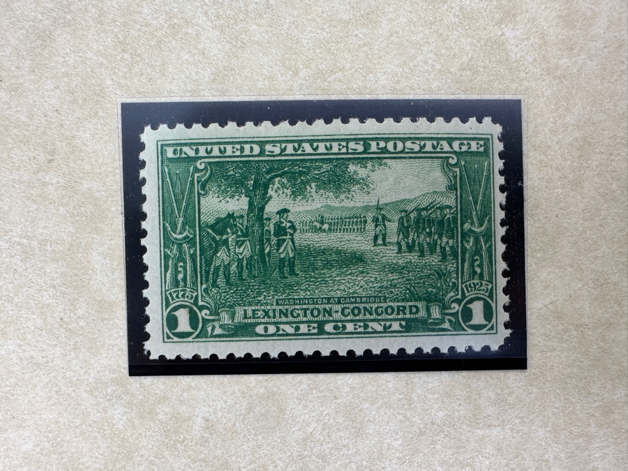 Just Added - Pair Of Mint United States 1925 Lexington-Concord Commemorative Postage Stamps: One Cent Stamp And Two Cent Stamp [Photo 5]