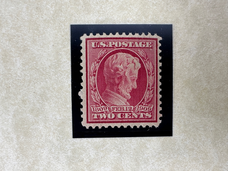 Just Added - Antique 1909 Mint United States Postage Stamp Two Cent Lincoln Memorial Stamp [Photo 3]