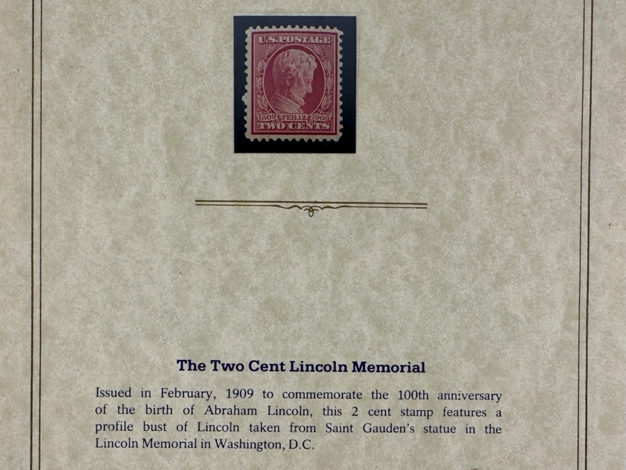 Just Added - Antique 1909 Mint United States Postage Stamp Two Cent Lincoln Memorial Stamp
