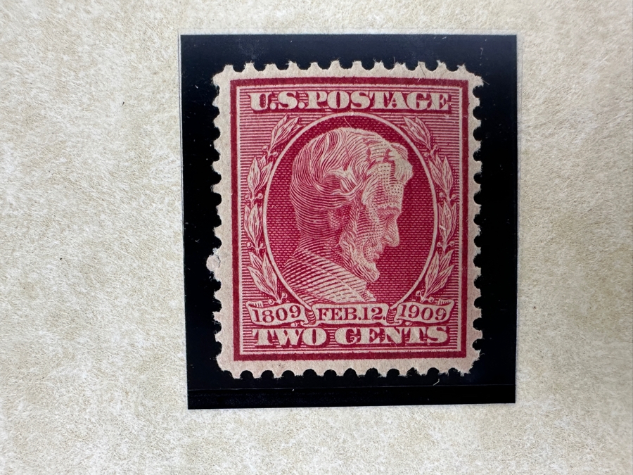Just Added - Antique 1909 Mint United States Postage Stamp Two Cent Lincoln Memorial Stamp [Photo 4]