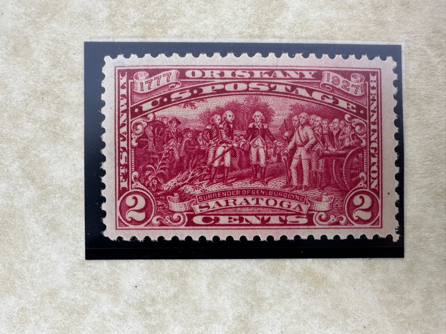 Just Added - Pair Of Mint United States Postage Stamps: 1927 Ten Cent Charles Lindbergh Commemorative Air Mail Stamp And 1927 Burgoyne Campaign Issue Two Cent Stamp [Photo 6]