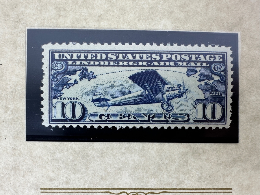 Just Added - Pair Of Mint United States Postage Stamps: 1927 Ten Cent Charles Lindbergh Commemorative Air Mail Stamp And 1927 Burgoyne Campaign Issue Two Cent Stamp [Photo 3]