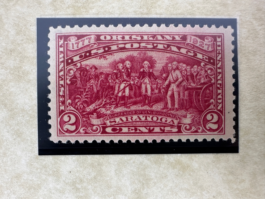 Just Added - Pair Of Mint United States Postage Stamps: 1927 Ten Cent Charles Lindbergh Commemorative Air Mail Stamp And 1927 Burgoyne Campaign Issue Two Cent Stamp [Photo 5]