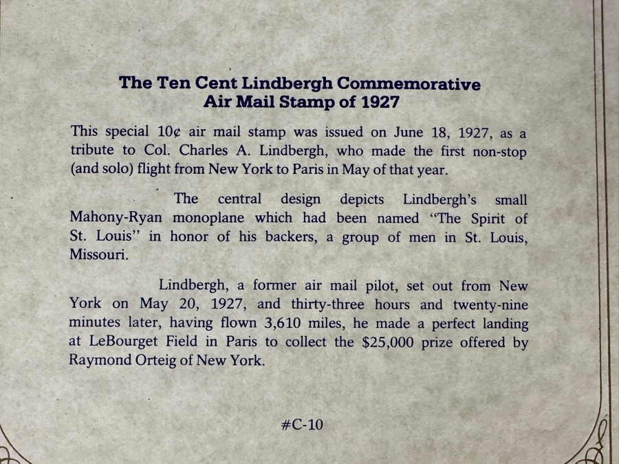 Just Added - Pair Of Mint United States Postage Stamps: 1927 Ten Cent Charles Lindbergh Commemorative Air Mail Stamp And 1927 Burgoyne Campaign Issue Two Cent Stamp [Photo 4]