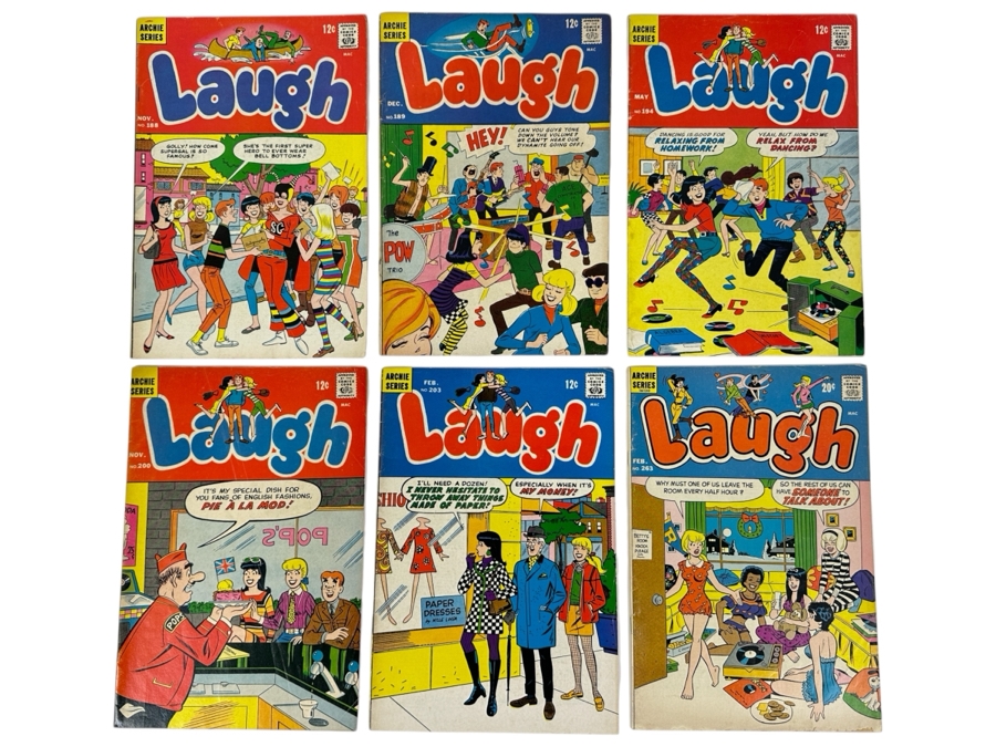 Just Added - (6) Vintage 1960s/70s Archie Series Laugh 12/20 Cent Comic Books: #188, #189, #194, #200, #203 & #263