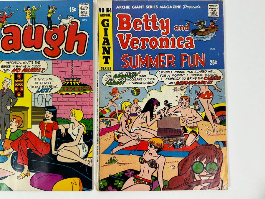 Just Added - (5) Vintage 1960s/70s Archie Series Laugh 12cent/15cent Comic Books: 1965 #177, #185, #218, 1964 #160, #233 And 1969 Betty And Veronica Summer Fun Giant Comic Book #164 [Photo 7]