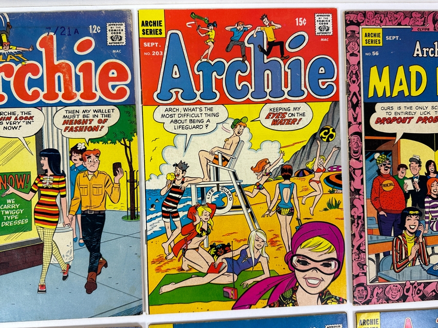 Just Added - (3) Vintage 1960s/70s Archie 12cent/15cent Comic Books: 1965 #159, #176 & #203, (1) Archie’s Mad House Comic Book #56, (4) Archie’s Joke Book Comic Books: 1967 #117, #121, #125 & #157 [Photo 4]
