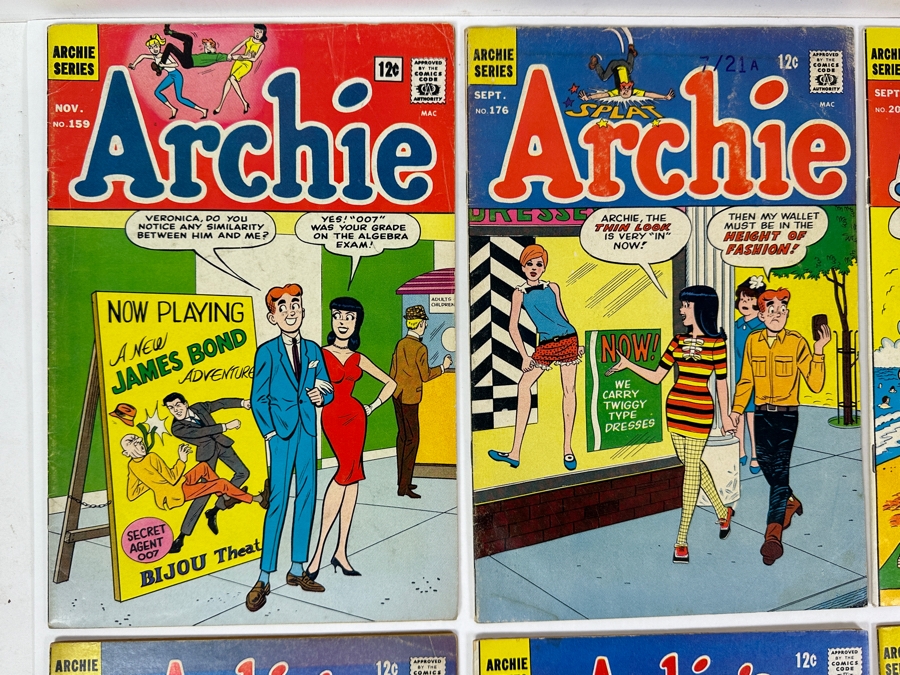 Just Added - (3) Vintage 1960s/70s Archie 12cent/15cent Comic Books: 1965 #159, #176 & #203, (1) Archie’s Mad House Comic Book #56, (4) Archie’s Joke Book Comic Books: 1967 #117, #121, #125 & #157 [Photo 2]