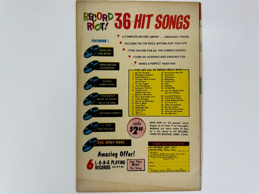 Just Added - Vintage 1967 Charlton Comics Group GO-GO Join The In Crowd #7 Comic Book Featuring The Beach Boys [Photo 9]