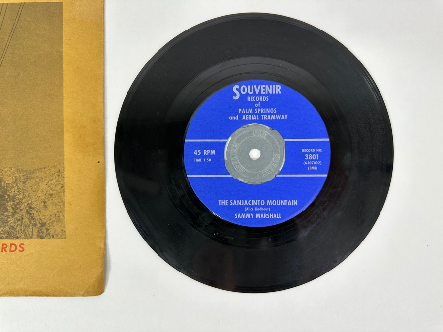 Just Added - Vintage Souvenir Records Of Palm Springs And Aerial Tramway Sammy Marshall 45rpm Vinyl Record [Photo 4]