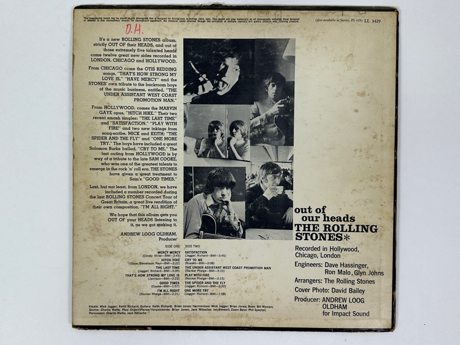 Just Added - The Rolling Stones - Out Of Our Heads Mono LL 3429 LONDON Records Vinyl Record [Photo 2]