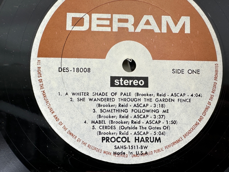 Just Added - Procol Harum Self Titled Debut Album DERAM Records DES-18008 [Photo 6]