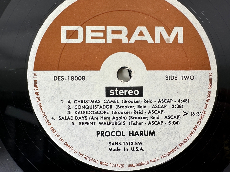 Just Added - Procol Harum Self Titled Debut Album DERAM Records DES-18008 [Photo 8]