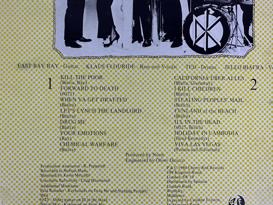 Just Added - Dead Kennedys - Fresh Fruit For Rotting Vegetables Vinyl Record 1981 Made In Italy Cherry Red Records HCLP/5000 Featuring California Uber Alles [Photo 4]