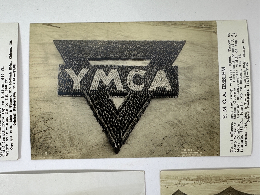 Just Added - (12) Antique Arthur Mole (1889-1983) & John Thomas (Died 1947) US Military Patriotic Images Real Photo Postcards Using Thousands Of Soldiers To Create Patterns And Patriotic Images Called “Living Photographs” Postcards Estimate $1,000-$1,500 [Photo 12]